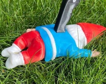 Murdered Gnome Garden Decor