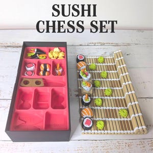 Sushi Chess Set | Japanese Food Chess Board | Unique Strategy Game Gift image 1