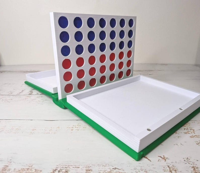 Four in a Row Game Book | Handmade Game Binder | Family Board Game | Travel Friendly Strategy Game | Unique Gift for Game Lovers image 3