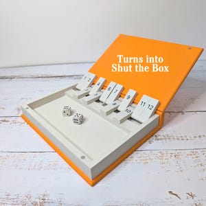 Shut the Box Dice Game – Book Style Travel Game, Minimalist Decor image 2
