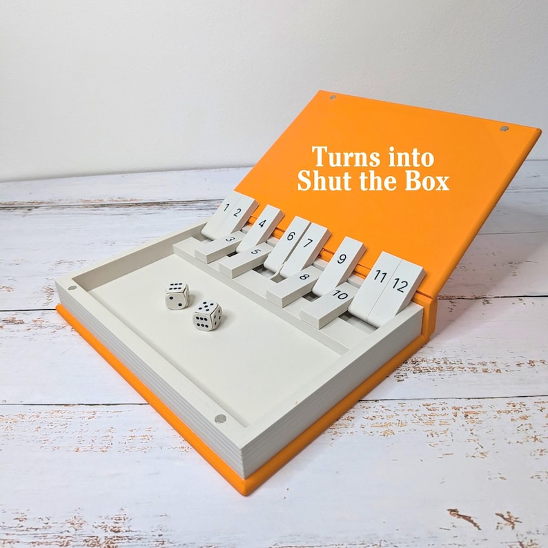 Shut the Box Dice Game – Book Style Travel Game, Minimalist Decor image 2