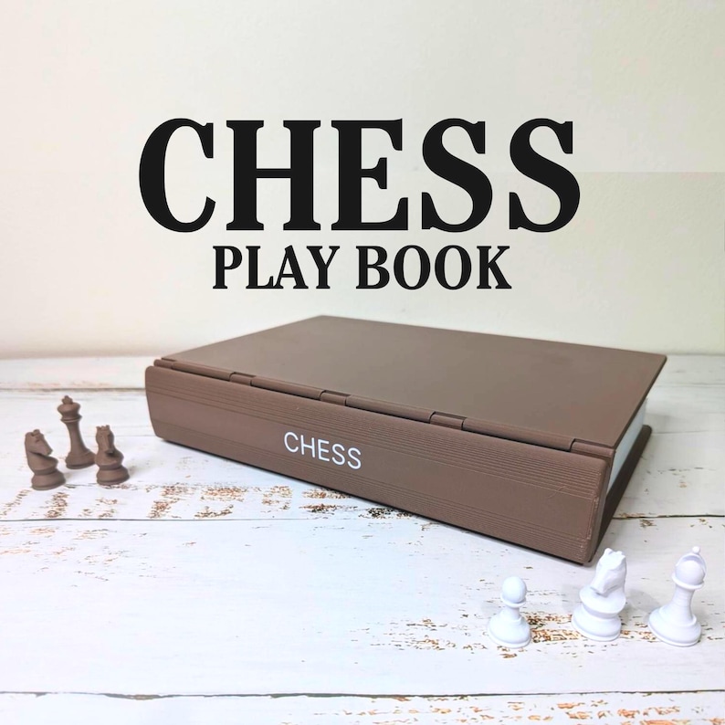 PlayBook Chess Game | Foldable Book Board Game | Portable Travel Chess Set image 1