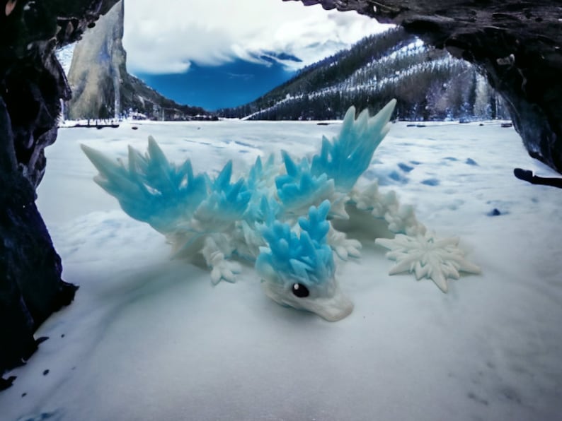Baby Winter Winged Dragon | Coloured Eyes image 2