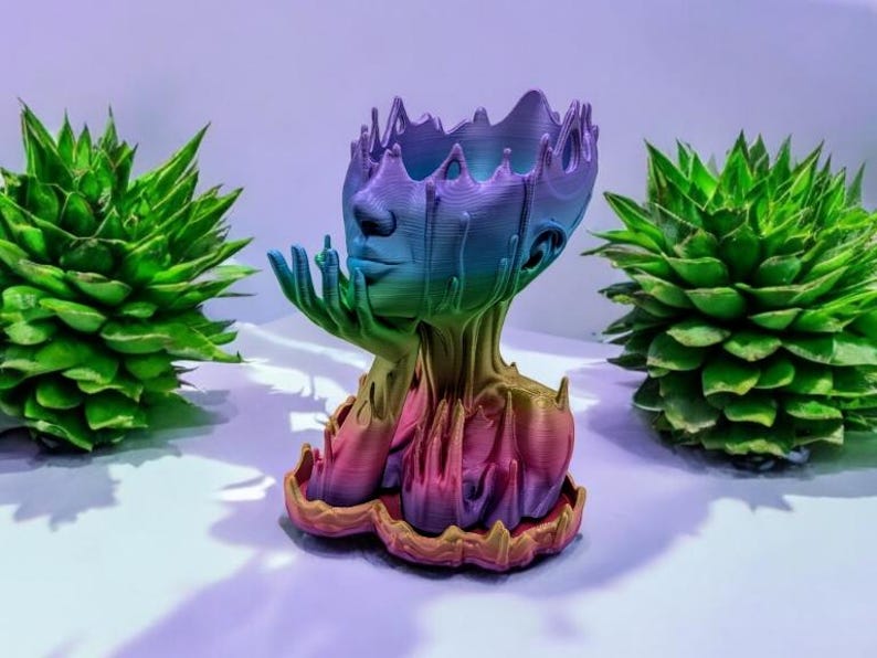 Melting Lady Planter - Unique Aesthetic Home Decor - Quirky Gift for Plant Lovers image 2