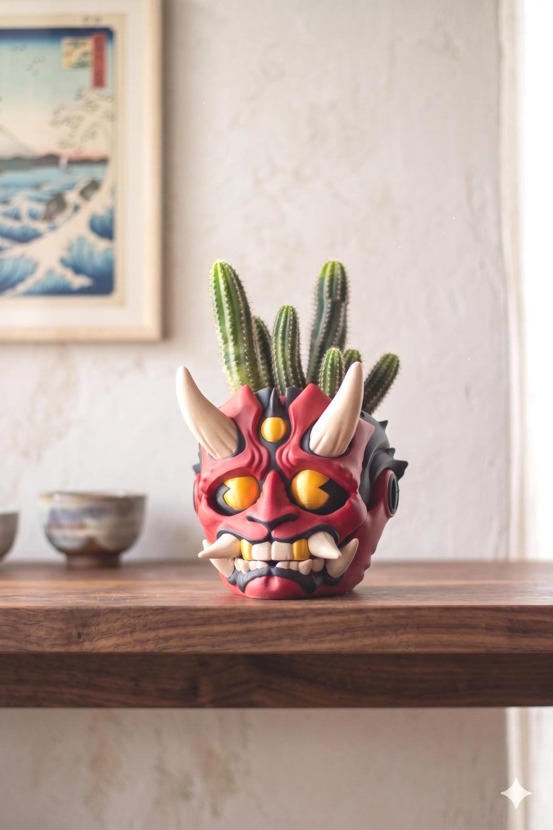 Oni Mask Succulent Planter | Japanese Demon Hannya Pot | 3D