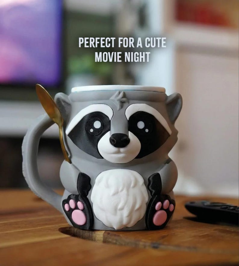 Raccoon Ice Cream Pint Holder Mug - Dessert Cozy image 6