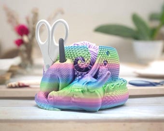 Sleeping Horned Dragon Yarn Bowl | Crocheting Accessory | With or Without Tool Holes