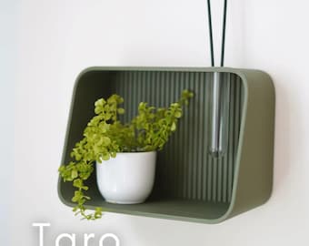 Taro Floating Wall Shelf - Modern Ribbed Display Niche - Minimalist Small Plant Shelf