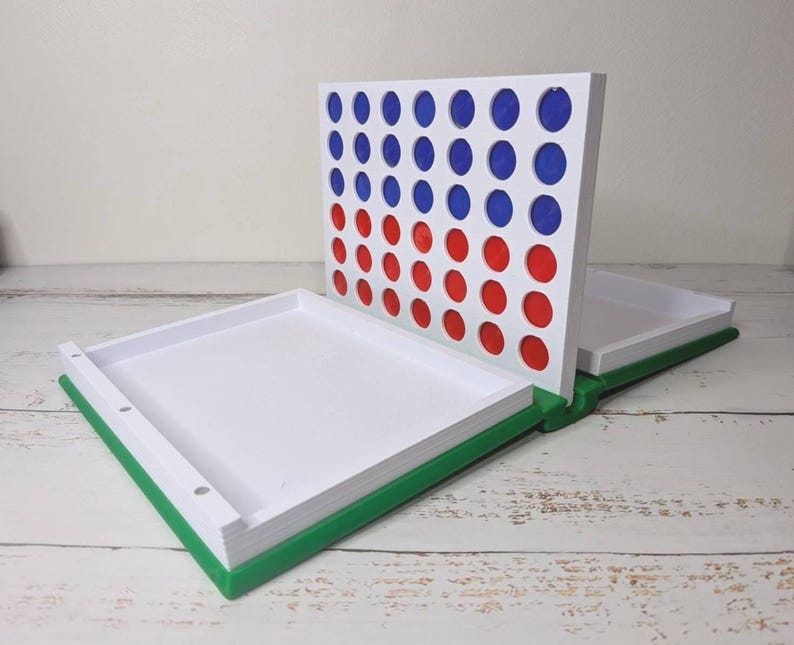 Four in a Row Game Book | Handmade Game Binder | Family Board Game | Travel Friendly Strategy Game | Unique Gift for Game Lovers image 2