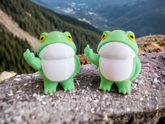 【未開封品】アメタン　FROGTREE ソフビ Middle Finger Frog - Multi-coloured Print - Etsy