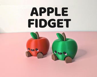 Apple Fidget Toy - Cute Articulated Apple - Desk Pet Sensory Toy - Kawaii Teacher Gift - Stress Relief Fidget for Kids & Adults