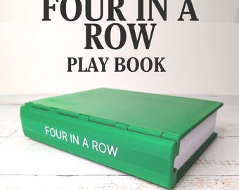 Vier-Gewinnt Spielbuch | Handgemachte Spiel Sammelmappe | Familien Brettspiel | Reisefreundliches Strategiespiel | Einzigartiges Geschenk für Spiel Liebhaber
