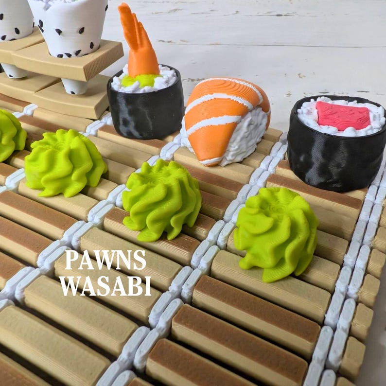 Sushi Chess Set | Japanese Food Chess Board | Unique Strategy Game Gift image 5