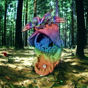 Mushroom Dice Tower Dragon Holder + Crystal Winged Dragon