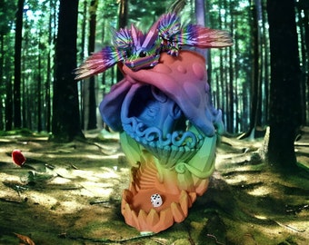 Torre de dados de setas, soporte para dragón + dragón alado de cristal