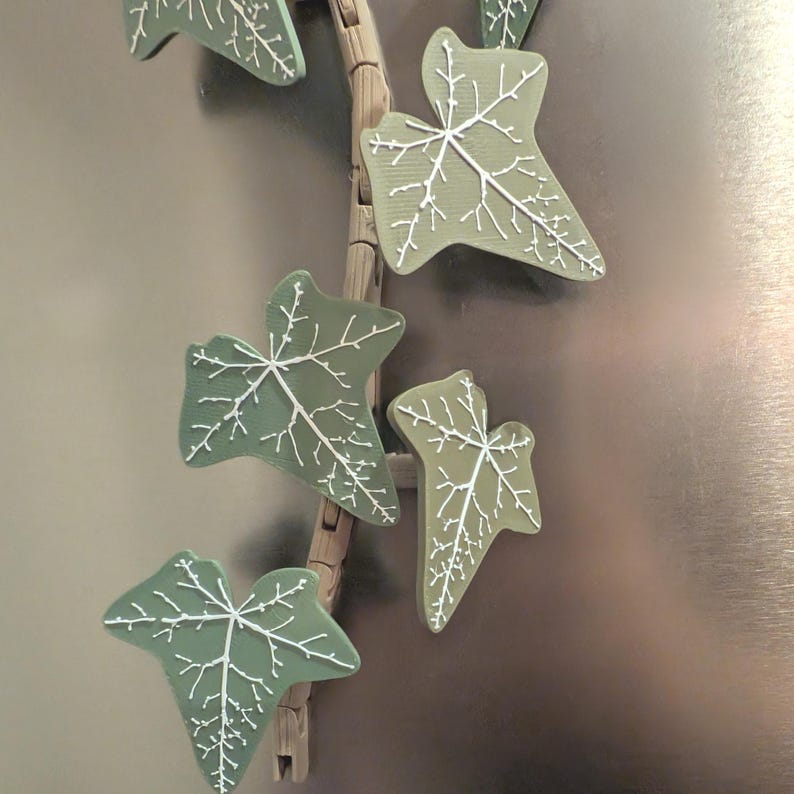 Magnetivy – Engelse klimop koelkastmagneet met scharnierende stelen, realistische plantmagneet, botanisch keukendecor afbeelding 7