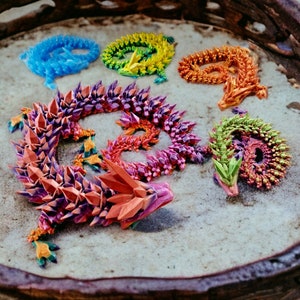 Dragon de cristal magique - 3 tailles - Jouet sensoriel flexible