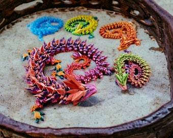 Magical Crystal Dragon - 3 sizes - Flexible Sensory Toy