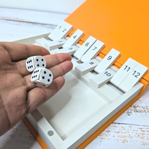 Shut the Box Dice Game – Book Style Travel Game, Minimalist Decor image 4