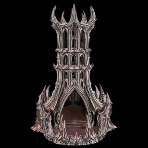 Obsidian Citadel Dice Tower | Gothic Dark Fantasy Fortress for DND and Tabletop RPGs | 3D Printed Evil Wizard Spire | TTRPG Gamer Gift image 3