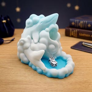 Torre de dados de ballena caprichosa, accesorio de juego PLA+ impreso en 3D imagen 1