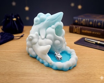 Torre de dados de ballena caprichosa, accesorio de juego PLA+ impreso en 3D