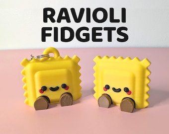 Ravioli Fidget Toy - Cute Pasta Desk Toy - Stress Relief Fidget Keychain - Kawaii Foodie Gift for Adult & Kids - Adorable Pasta Pal