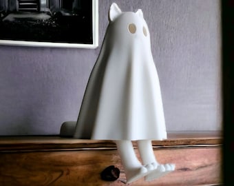 Cat Ghost With Feet For Halloween Decor