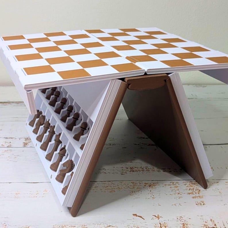 PlayBook Chess Game | Foldable Book Board Game | Portable Travel Chess Set image 5