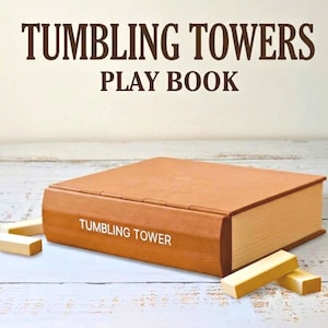 Gioco da tavolo a forma di libro con torre girevole / Blocchi impilabili che si chiudono come un libro / Gioco da tavolo a forma di libreria / Gioco pieghevole per tutta la famiglia