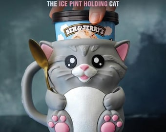 Cuddles, the Cat Ice Pint Holder