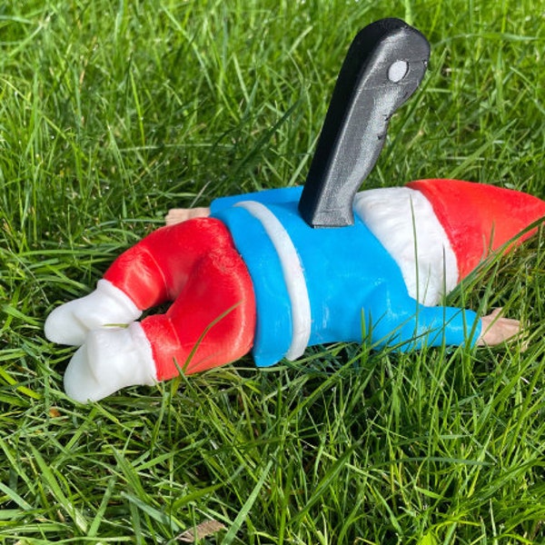 Murdered Gnome Garden Decor