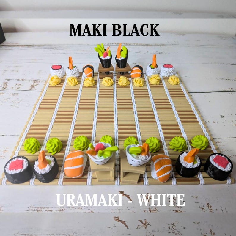 Sushi Chess Set | Japanese Food Chess Board | Unique Strategy Game Gift image 2