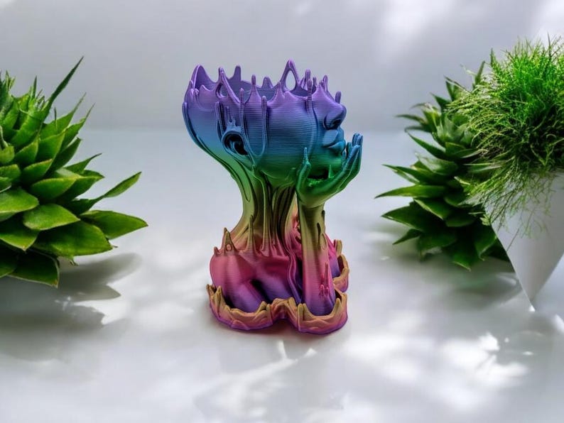 Melting Lady Planter - Unique Aesthetic Home Decor - Quirky Gift for Plant Lovers image 6