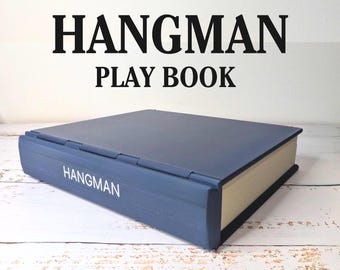 Spielbuch Henker Spiel | 3D gedrucktes Fold-Up Word Guessing Brettspiel | Familien Spieleabend