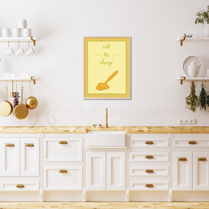 Cut the Cheese Pun Art Kitchen Wall Art Kitchen Decor Etsy