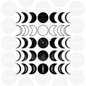 Moon Phases Svg Bundle Moon Phase Svg Celestial Svg Moon - Etsy