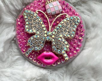 Vintage Travel Pocket Mirror, Double-Sided Makeup Compact