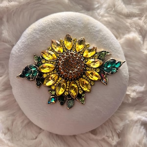 Vintage Sunflower Velore  Powder Puff Body Dusting Powder Puff Gifts Vintage Powder Compact Vintage Perfumed Dusting