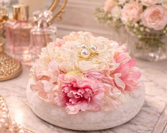 Luxury Floral  Powder Puff with  Free 3 Oz Fragrance talc free Body Powder