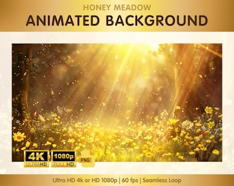 Animated Background, Yellow Vtuber Background, Vtuber Assets, Twitch Background, Sunshine Cottagecore Twitch Stream Decorations