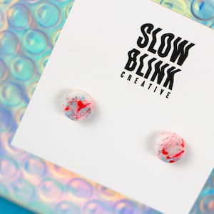 Cyberpunk Earrings, Neon Stud Earrings, Edgy Unisex Studs, Indie Alt Earrings, Handmade Funky Earrings, Futuristic Studs