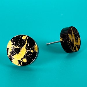 Resin Earrings, Small Stud Earrings, Cool Unisex Studs, Indie Alt Earrings, Handmade Jewelry Gift, Funky Earrings, Everyday Earrings