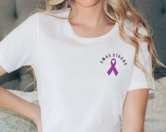 SMAS Syndrome T-Shirt with Purple Ribbon Graphic, SMAS Strong Shirt; Vascular Compression Awareness Tee; Rare Disease Gift