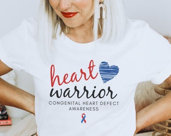 Adult CHD Warrior Shirt; Congenital Heart Defect Awareness Tee; HLHS Fighter Shirt; Aortic Valve Stenosis Shirt; Teen CHD Heart Surgery Gift