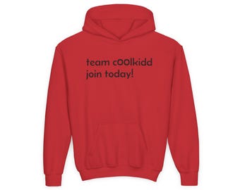 c00lkidd, forsaken, team c00dkidd join today!, Youth Hoodie for Team Spirit, Red Hoodie for Kids, Customizable Sweatshirt, Sportswear