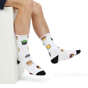 Forsaken Faces 007n7, zwei mal, Skelesky, Elliott und 1x1x1x1 Muster Crew Socken, Geburtstagsgeschenk Cartoon Roblox Emoticon Socken, Einzigartiges Geschenk Bild 9