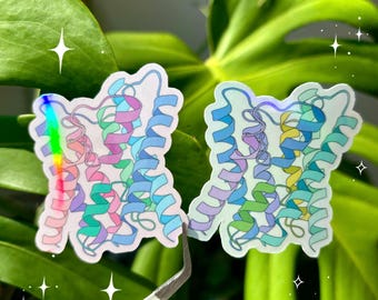 Aquaporin Monomer Protein Structure Single Sticker Biochemistry | Holographic Science Sticker | Molecular Biology Chemistry DNA