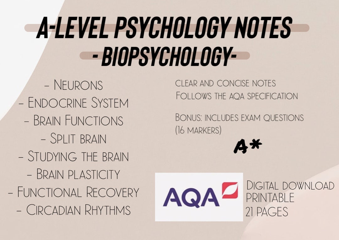 A-level Psychology Notes (biopsychology) Canada