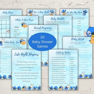Stitch Baby Shower Games, Lilo and Stitch Games, Instant Download, Gender Neutral, Stitch Theme